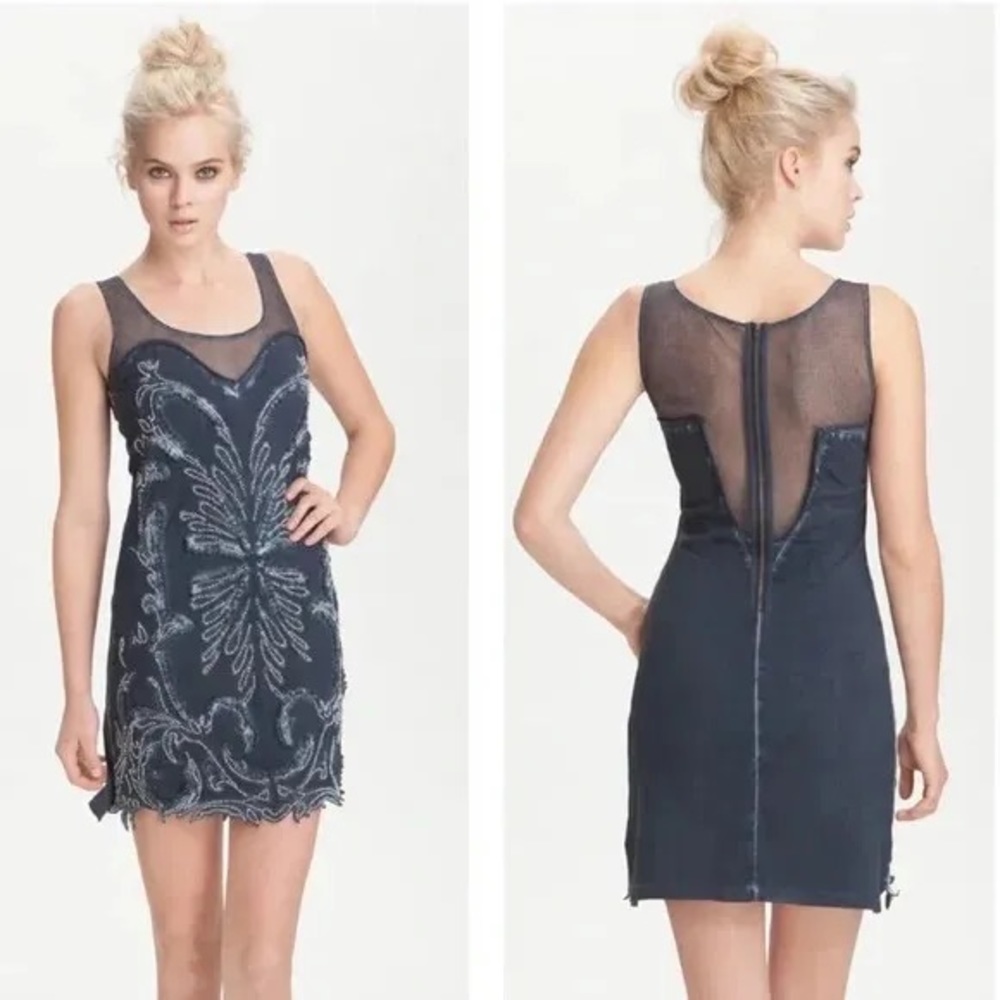 Free People Ice Ice Baby Mini Dress in Saphire